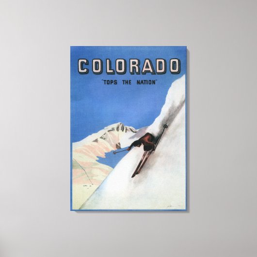 Tops the Nation - Skiing Promotionplakat Leinwanddruck (Vorderseite)