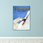 Tops the Nation - Skiing Promotionplakat Leinwanddruck (Insitu (Holzboden))