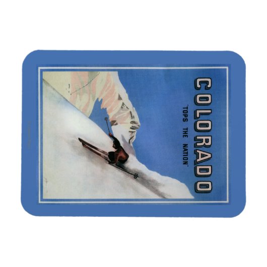 Tops the Nation - Skiing Promotionplakat Magnet (Horizontal)