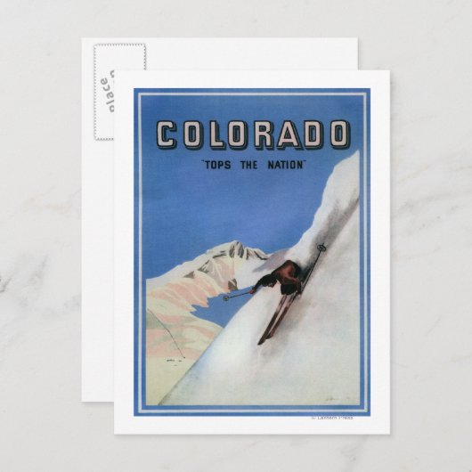 Tops the Nation - Skiing Promotionplakat Postkarte (Vorne/Hinten)