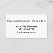 Tops von gekrönten, seltsamen Bäumen Visitenkarte (Rückseite)