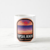 Topsail Beach NC Retro Sunset Kaffeetasse (Mittel)