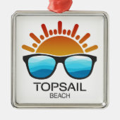 Topsail Beach North Carolina Sonnenbrille Ornament Aus Metall (Vorne)