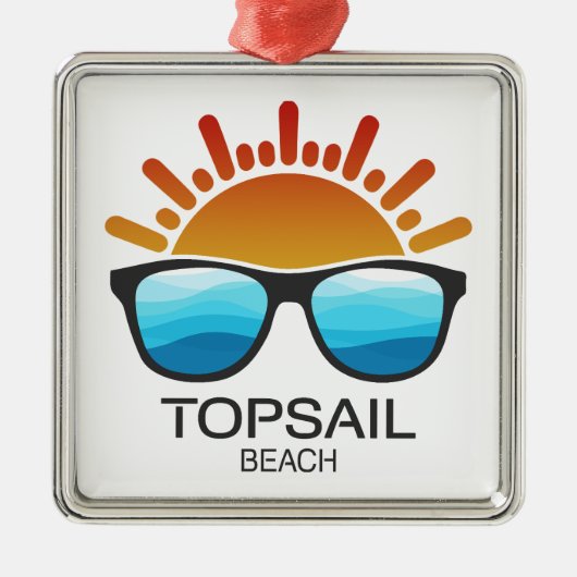 Topsail Beach North Carolina Sonnenbrille Ornament Aus Metall (Vorne)