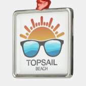 Topsail Beach North Carolina Sonnenbrille Ornament Aus Metall (Links)