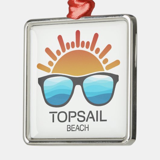 Topsail Beach North Carolina Sonnenbrille Ornament Aus Metall (Links)