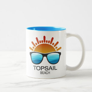 Topsail Beach North Carolina Sonnenbrille Zweifarbige Tasse