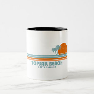 Topsail Beach North Carolina Sun Palm Trees Zweifarbige Tasse