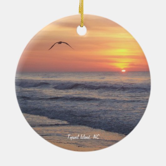 Topsail Insel, NC Keramik Ornament (Hinten)