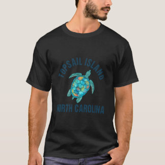Topsail Island Beach Sea Turtle Illustration T-Shirt