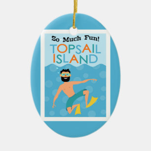 Topsail Island Fun Hipster Travel Keramik Ornament