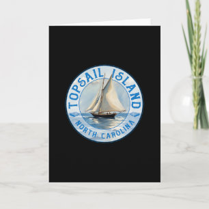Topsail Island North Carolina Vintage-Segelboot De Karte