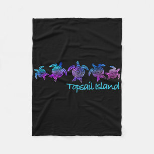 Topsail Island Strand Design Stammes-Schildkröten- Fleecedecke