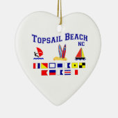 Topsail Strand NC-Signal-Flagge Keramik Ornament (Rechts)