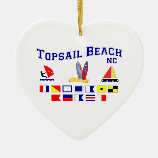 Topsail Strand NC-Signal-Flagge Keramik Ornament (Vorne)