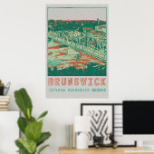 Topshaw Brunswick Bridge Maine USA Poster (Heimbüro)