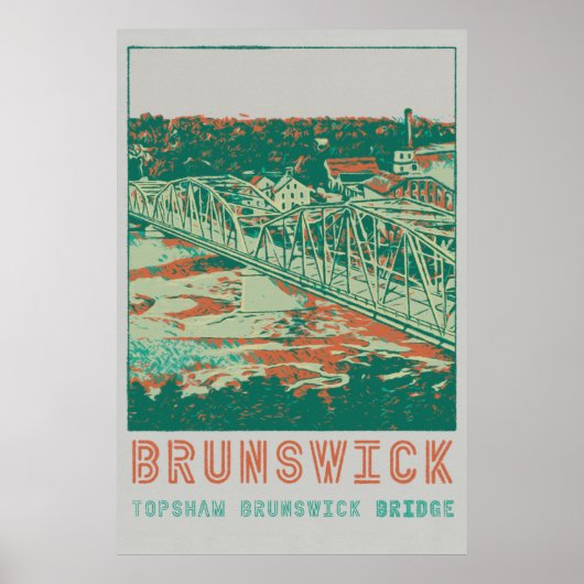 Topshaw Brunswick Bridge Maine USA Poster (Vorne)