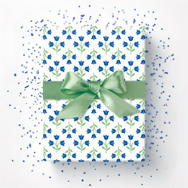 Topsy Tulpe in Blau und Grün Geschenkpapier