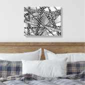 Topsy Turvy Leinwand in Schwarz und Weiß (Insitu (Schlafzimmer))