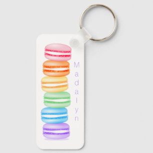 Topsy-Turvy-Regenbogen-Macarons-Mädchenname Schlüsselanhänger