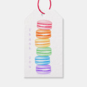 topsy turvy Regenbogenmacarons danke Geschenkanhänger (Vorderseite)