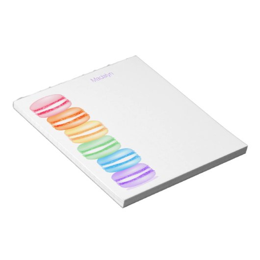 Topsy-Turvy-Stapel Regenbogenmacarons Notizblock (angewinkelt)