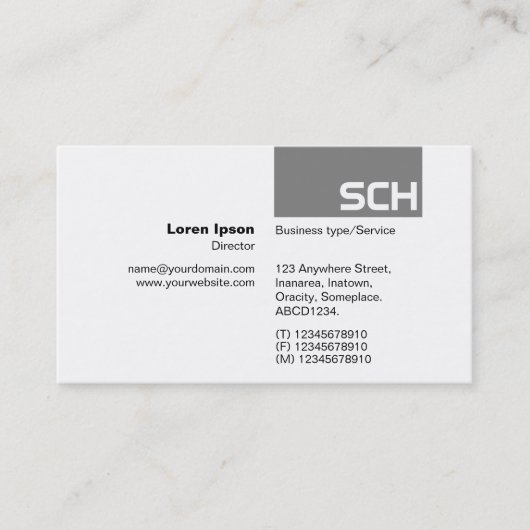 TopTag - 50 Grau Visitenkarte (Vorderseite)