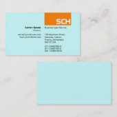 TopTag - Orange on Ice Blue Visitenkarte (Vorne/Hinten)