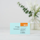 TopTag - Orange on Ice Blue Visitenkarte (Stehend Vorderseite)