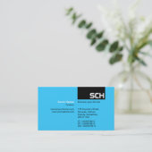 TopTag - Schwarz mit Blue 33CCFF Visitenkarte (Stehend Vorderseite)