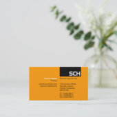 TopTag - Schwarz mit Orange Visitenkarte (Stehend Vorderseite)