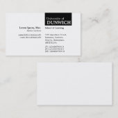 TopTag Universität - Schwarz Visitenkarte (Vorne/Hinten)