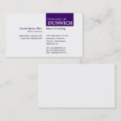 TopTag-Universität - Tief Lila Visitenkarte (Vorne/Hinten)