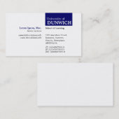 TopTag Universität - tiefe Marine Visitenkarte (Vorne/Hinten)