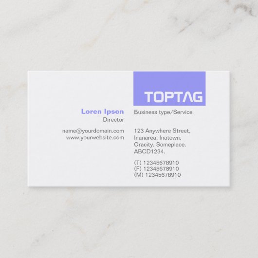 TopTag v2 - Pastel Blue Visitenkarte (Vorderseite)