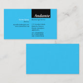 TopTag v3 - Schwarz mit Sky Blue Visitenkarte (Vorne/Hinten)