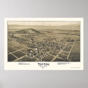Topton, PA Panorama Karte - 1893 Poster