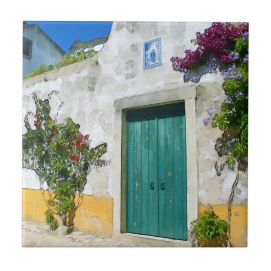 Tor aus grün-grünem Holz Fliese (Vorderseite)