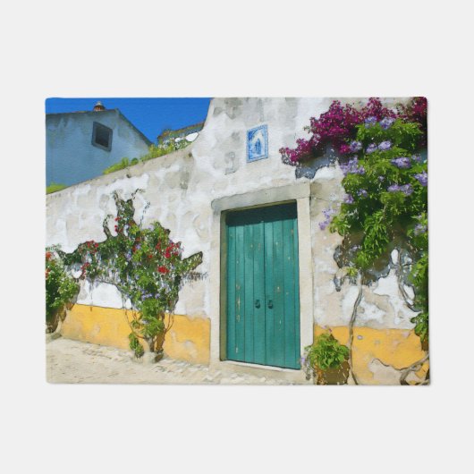 Tor aus grün-grünem Holz Fußmatte (Vorderseite)