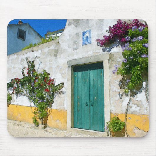 Tor aus grün-grünem Holz Mousepad (Vorne)