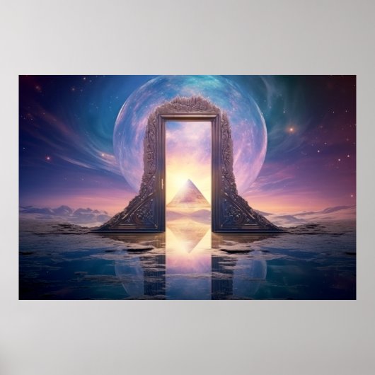Tor Gate Andersweltig Dimension Fantastische Kunst Poster (Vorne)