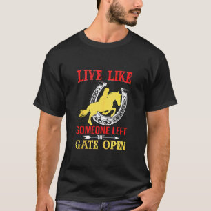 Tor geöffnet Hufeisen Pferd T-Shirt