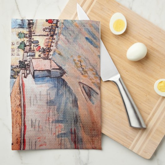 Tor in den Pariser Ramparts von Vincent van Gogh Geschirrtuch (Viertel Falte)