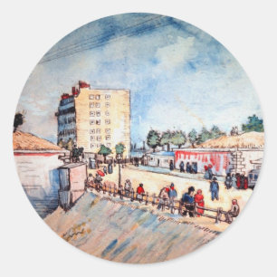 Tor in der Pariser Stadtmauer von Vincent van Gogh Runder Aufkleber