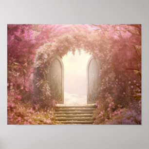 Tor In ruhiger Gartenanlage Entspannen Inspiriert Poster
