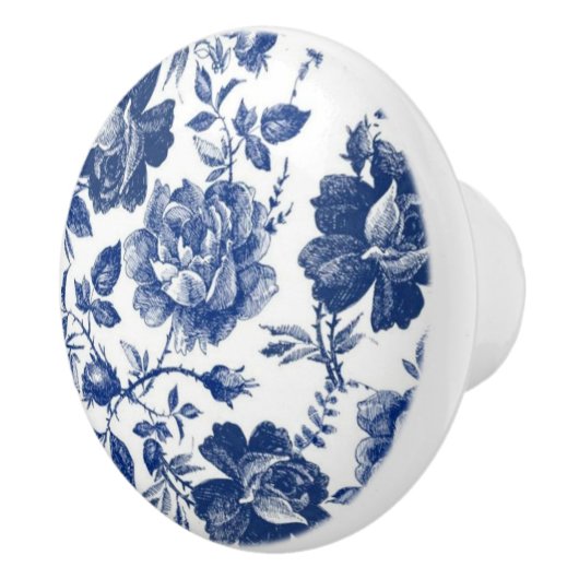 Tor/Schublade mit blauer Rose Keramikknauf (Rechts)