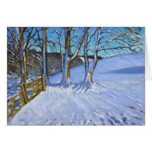 Tor-und Bäume Winter stauen Weg Derbyshire 2013