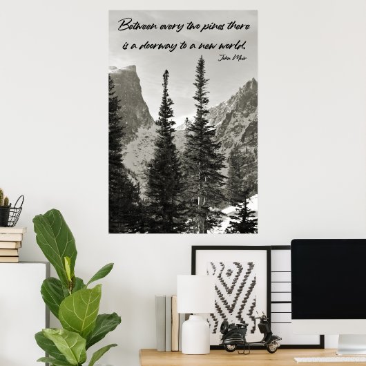 Tor zu einer neuen Welt im Gebirge Poster (Heimbüro)