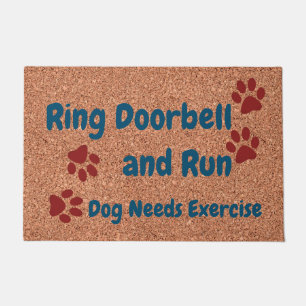 Tor zum Ring & Run Hund braucht Übung FUNNY Fußmatte