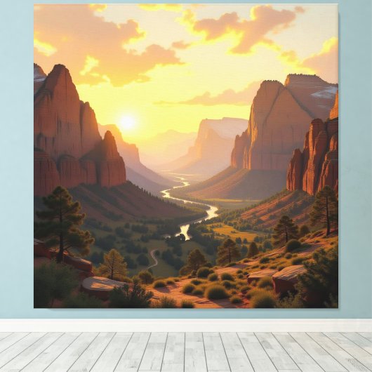 Tor zur Tiefe – Die geheimnisvolle Schlucht Leinwanddruck (Insitu (Holzboden))